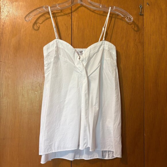 ZARA White Poplin Sweetheart Neck Top, Size: XS - Picture 2 of 4